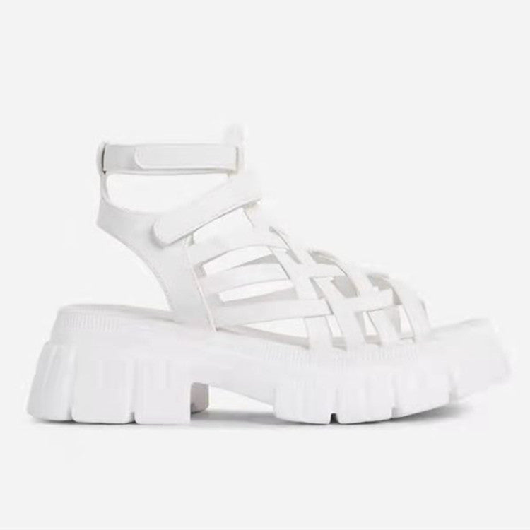 Large Size Sandals Women's Sponge Cake Thick-soled Velcro