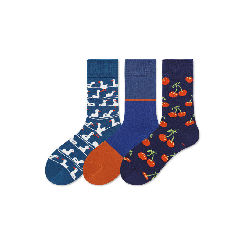 Spring And Summer Socks Trend Skateboarding Socks Cotton Stockings College Style Cotton Striped Socks