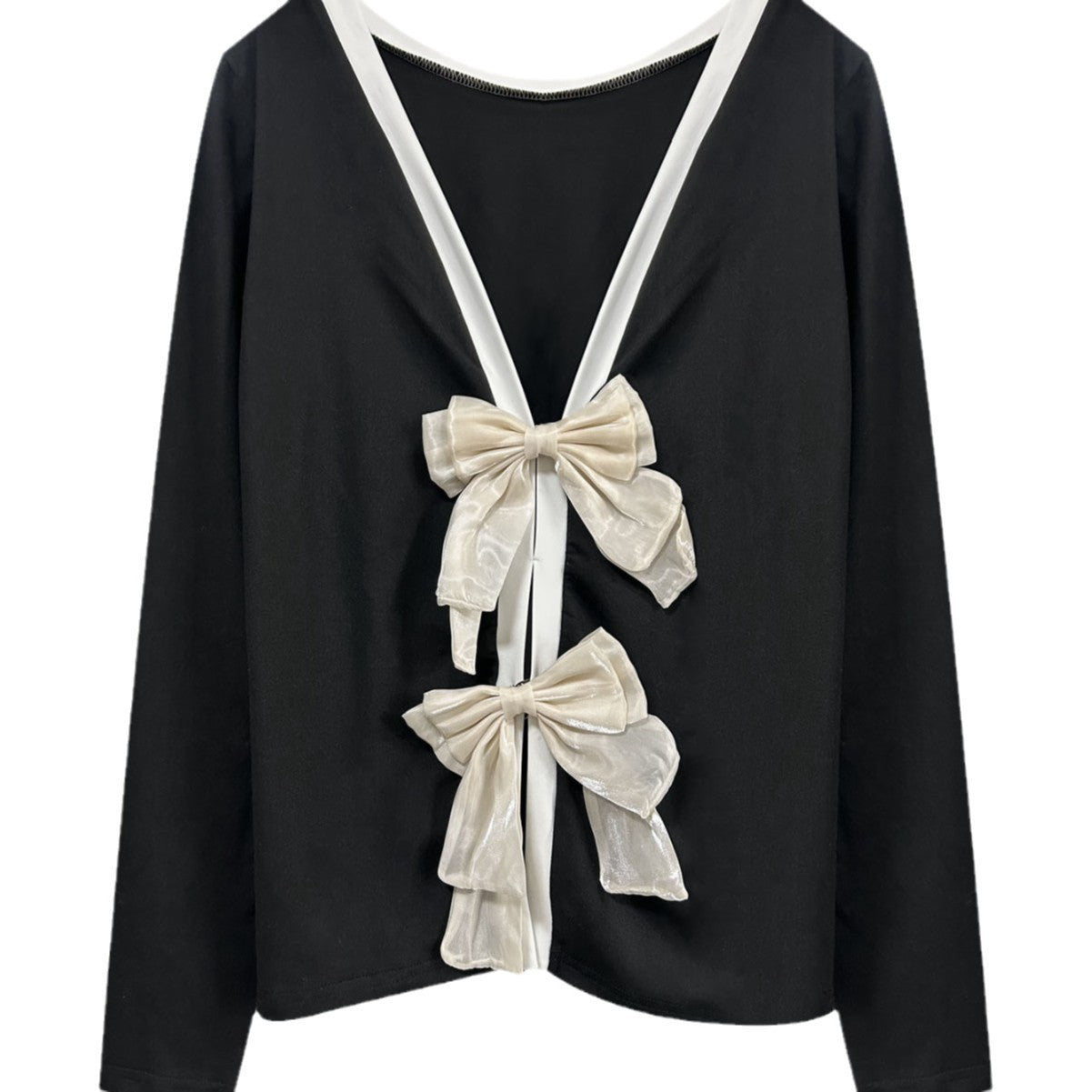 Trendy T-shirt med rund hals, to dele, Illusionknit, lange ærmer, baselayer-top, crew neck design til kvinder