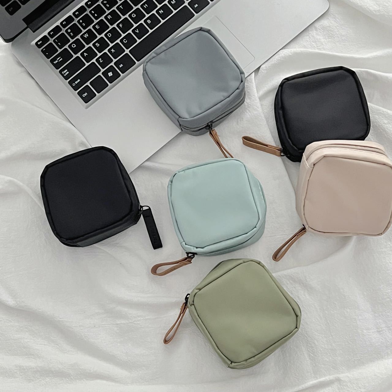 Mini Lipstick Minority Simple Japanese Solid Color Nylon Storage Bag