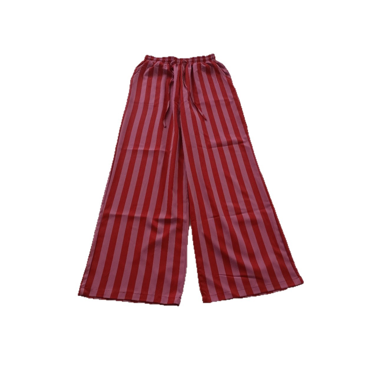 Striped Loose-fit Slimming Casual Wide-leg Floor-length Pants