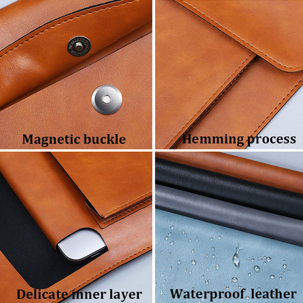 File Bag Contains Large Capacity Double-layer Leather Protective Sleeve