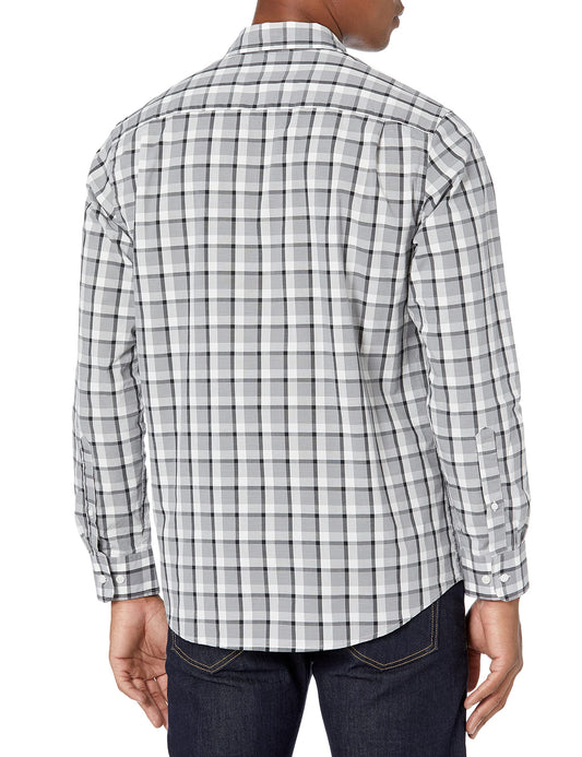 Amazon Essentials herr Long-sleeve Regular-fit Casual Poplin Shirt Skjorta med knappar (1-pack)