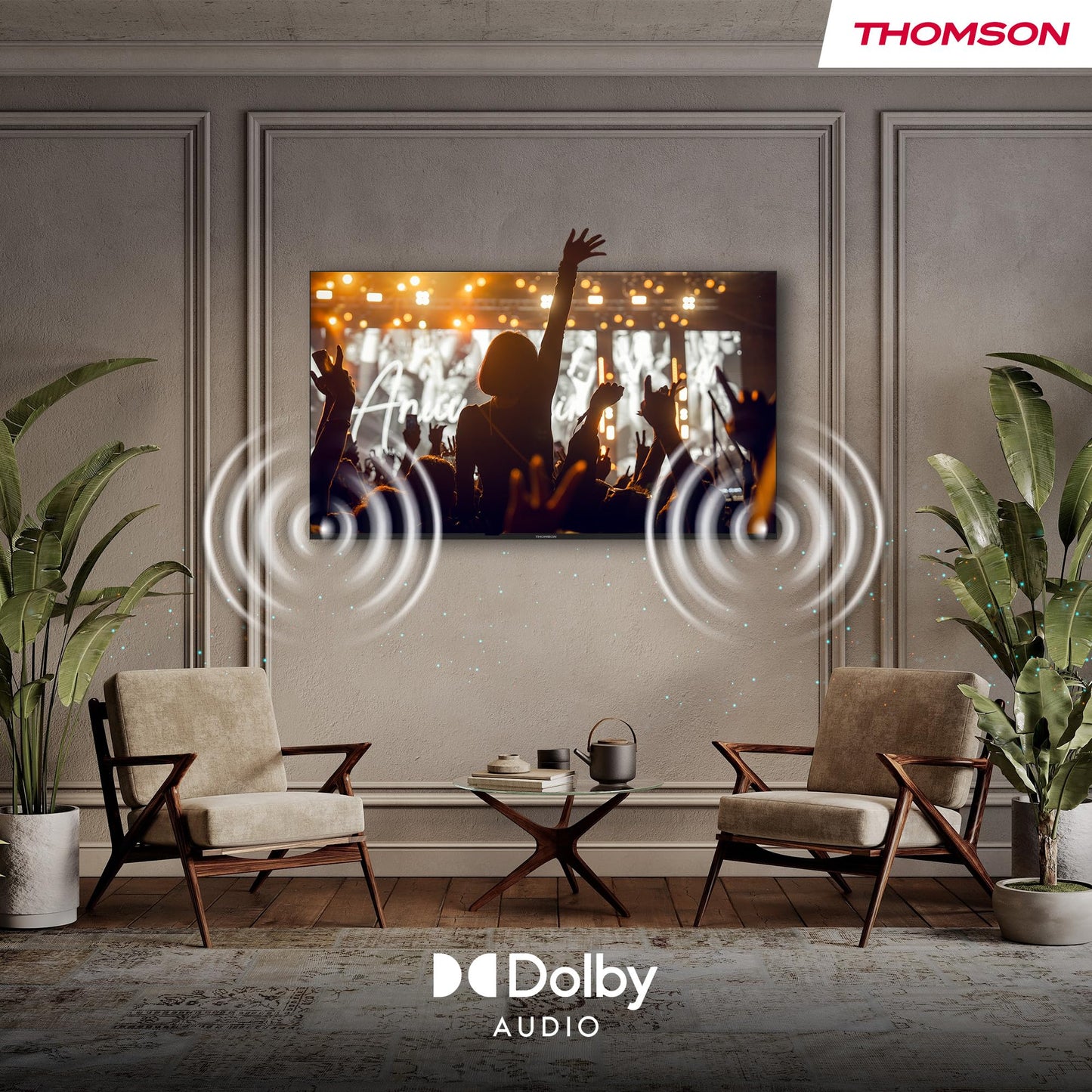 Thomson 32 Inch (80 cm) HD Smart TV, Wi-Fi, Röststyrning, HDR10, Dolby Audio, Triple-Tuner (Kabel/Satellit/Antenn), HDMI, USB, Netflix, YouTube, Prime Video, Disney+ – 32HT2S35