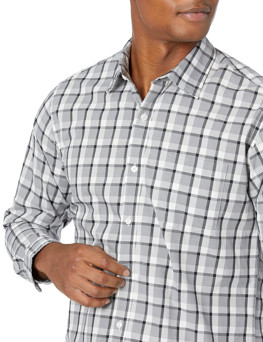 Amazon Essentials herr Long-sleeve Regular-fit Casual Poplin Shirt Skjorta med knappar (1-pack)
