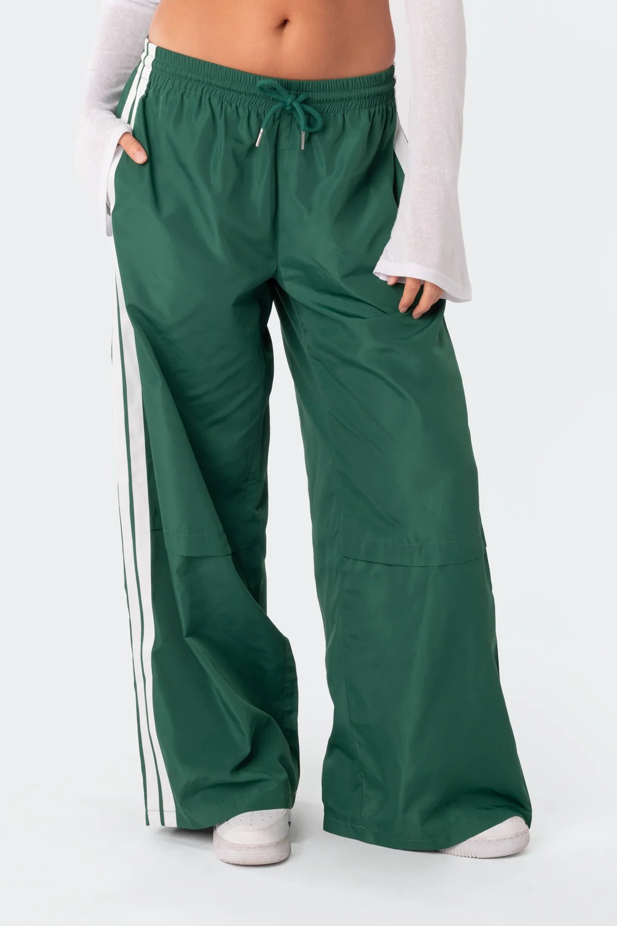 Women's Pants Striped Draping Effect Wide-legged Versatile Pants Contrast Color Mopping Casual Sports Pants