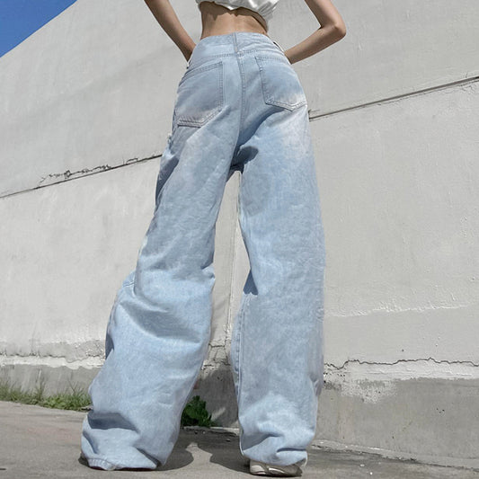 Women's Fashionable Ripped Denim Trousers