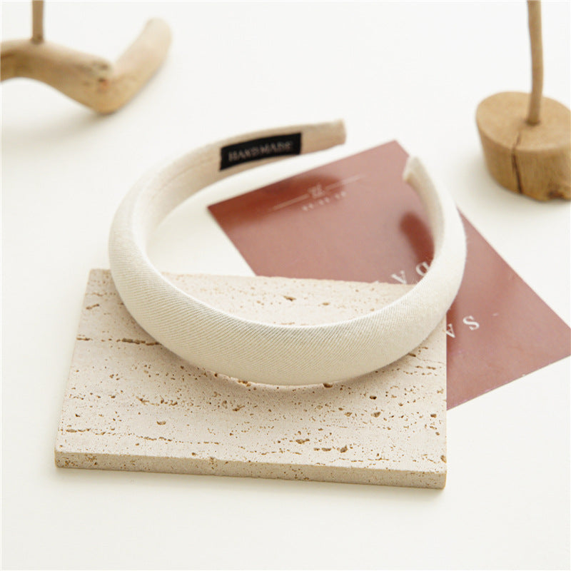 Milk Tea Color Headband Female Autumn And Winter Simplicity Wide Brim