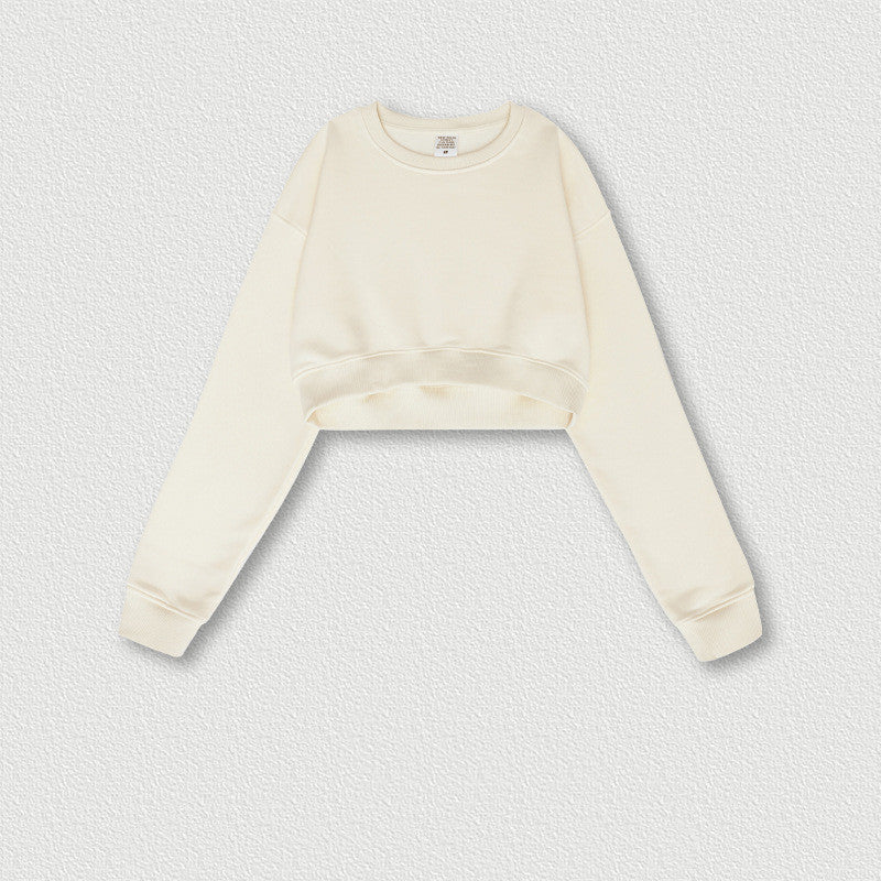 Women's Retro Cropped Navel Hot Girl Short Sweatshirt