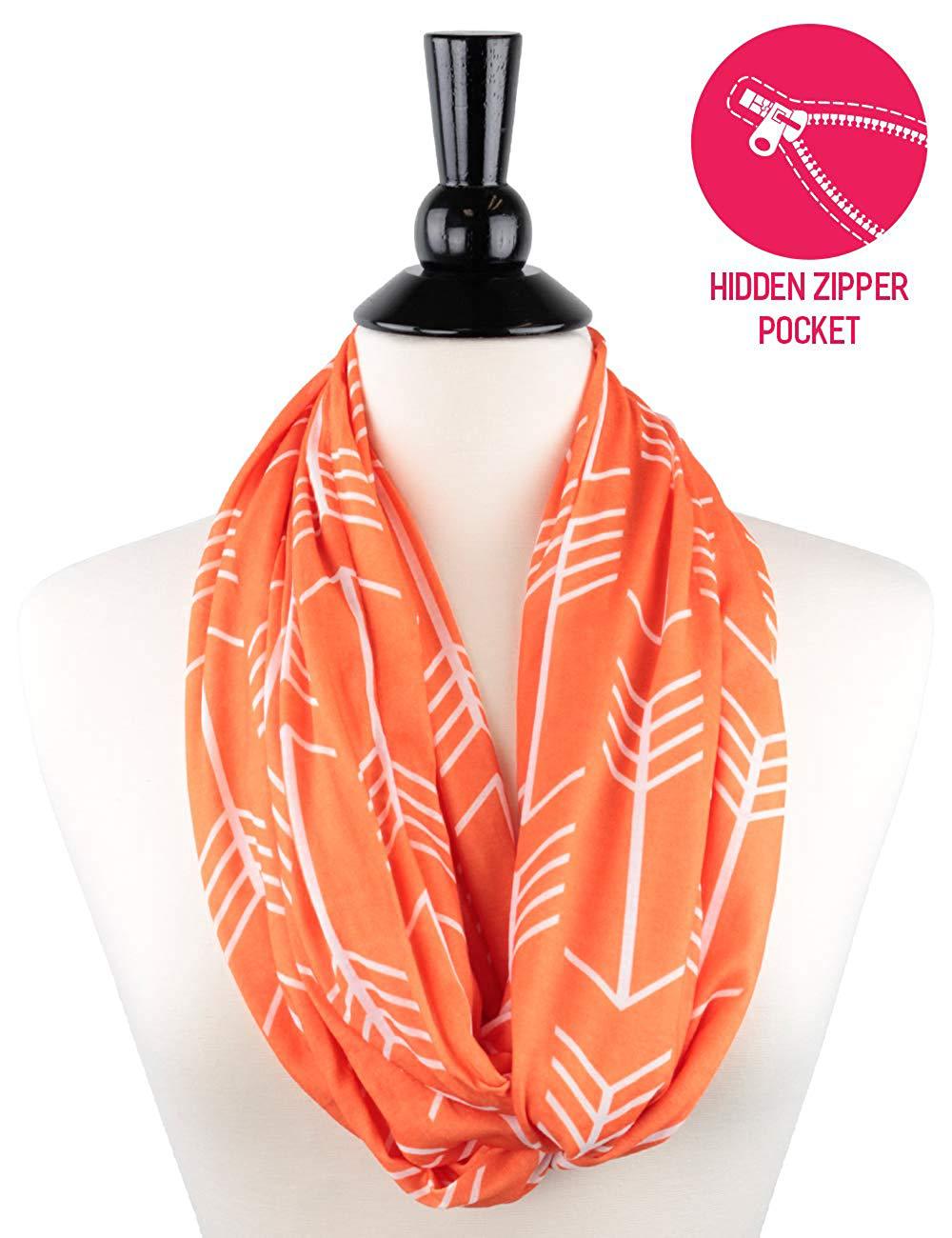 Printed Dark Grey Fish Bone Pocket Scarf