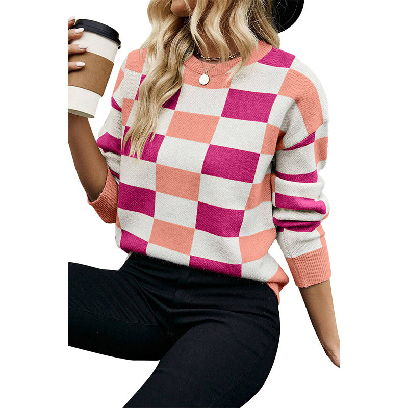 Women's Color Matching Thermal Knitting Pullover