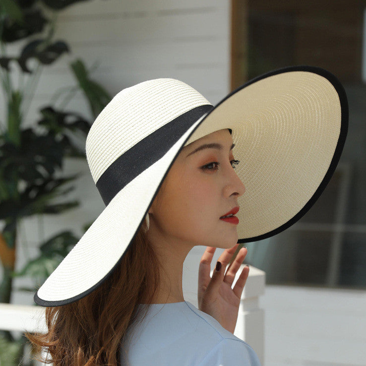 European And American Women's Large Brim Sun Protection Straw Hat