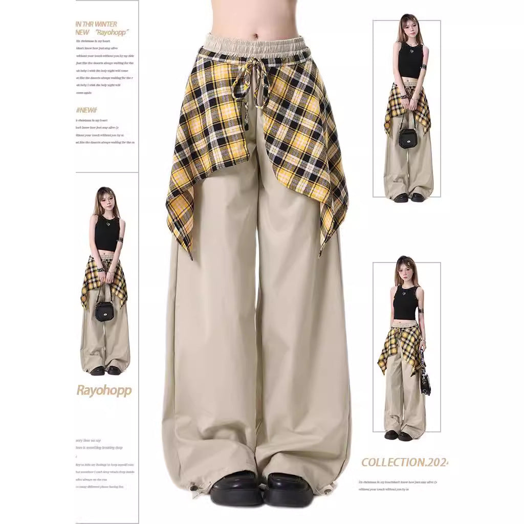 Female Design High Waist Loose Straight Leg Wide Leg Long Pants