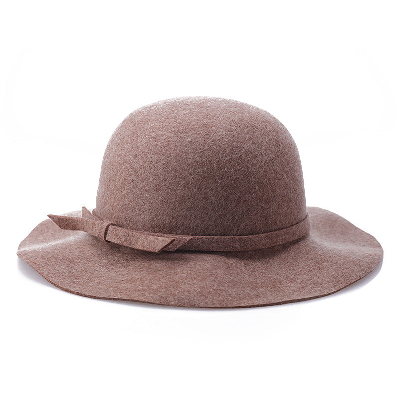 Women's Pure Wool Wave Basin Hat Woolen
