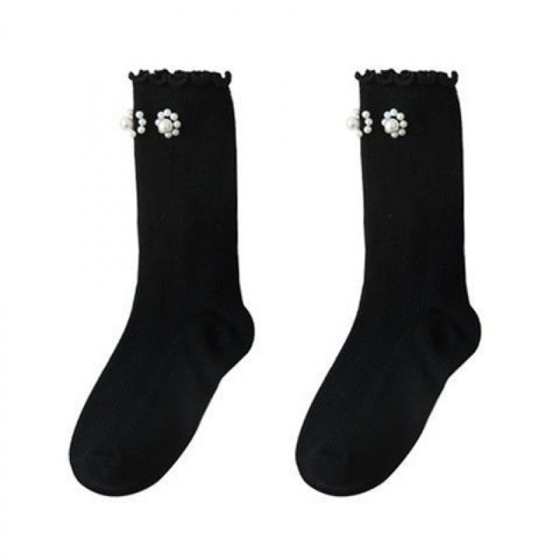 Pearl Girls' Socks Cute Japanese Style Children's Tube Socks
