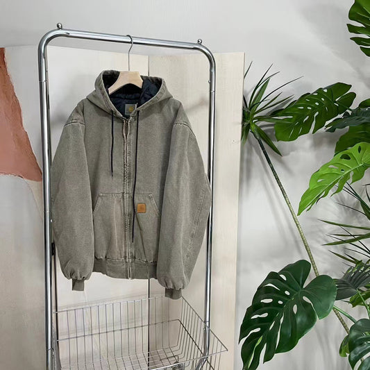 Washed Old Hooded Couple Coat