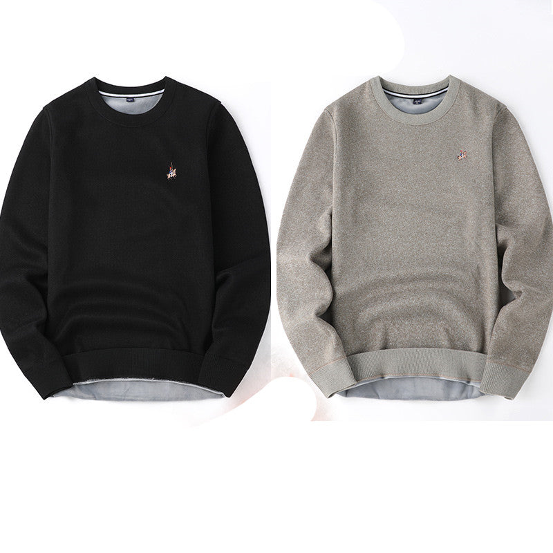 Sweater Mænd Efterår Og Vinter Plus Fløjl Fortykning Base