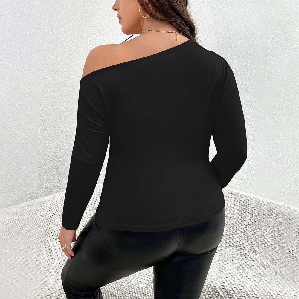 Trendy Single Shoulder Mature Elegant Temperament T-shirt