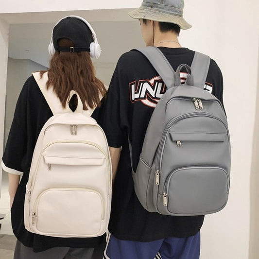 Solid Color Large Capacity Sports Schoolbag