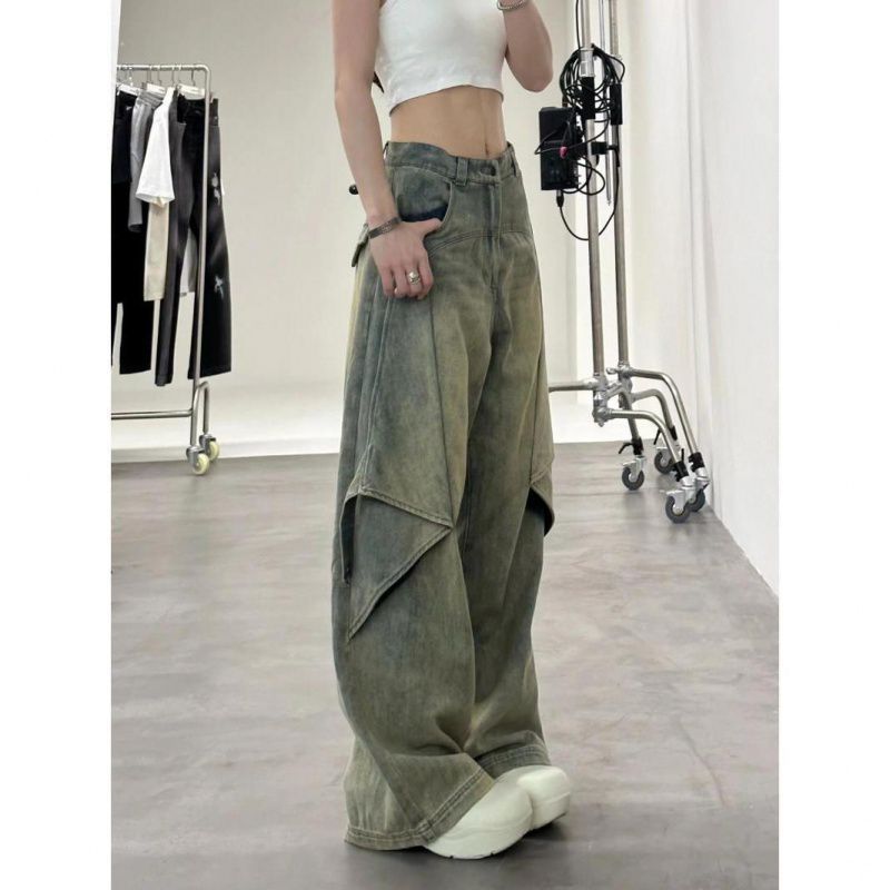 Ti Tre Rækker Stegt Gade Retro Deformation Lidt Flared Jeans