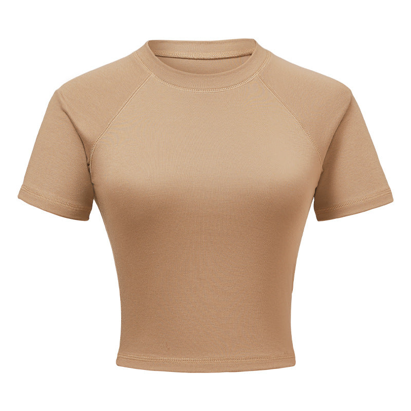 250g Niche Short Hot Girl T-shirt Raglan Sleeve European And American Ins