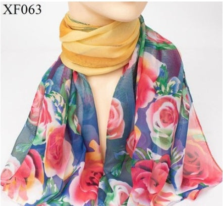 Spring And Autumn Print Chiffon Scarf Shawl