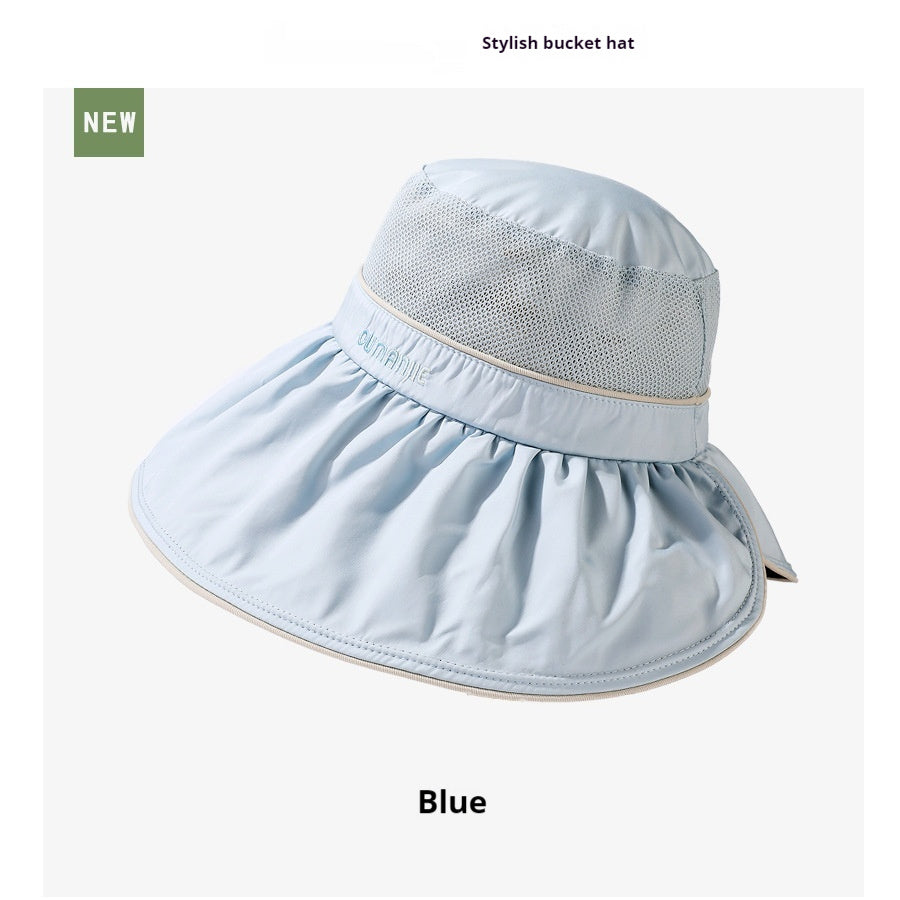 Sun Protection Hat Women's Summer Outdoor Big Brim UV-proof Breathable Foldable Vinyl