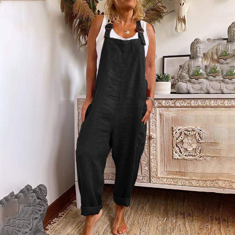 Women's Adjustable Buckle Wide Leg Jumpsuit