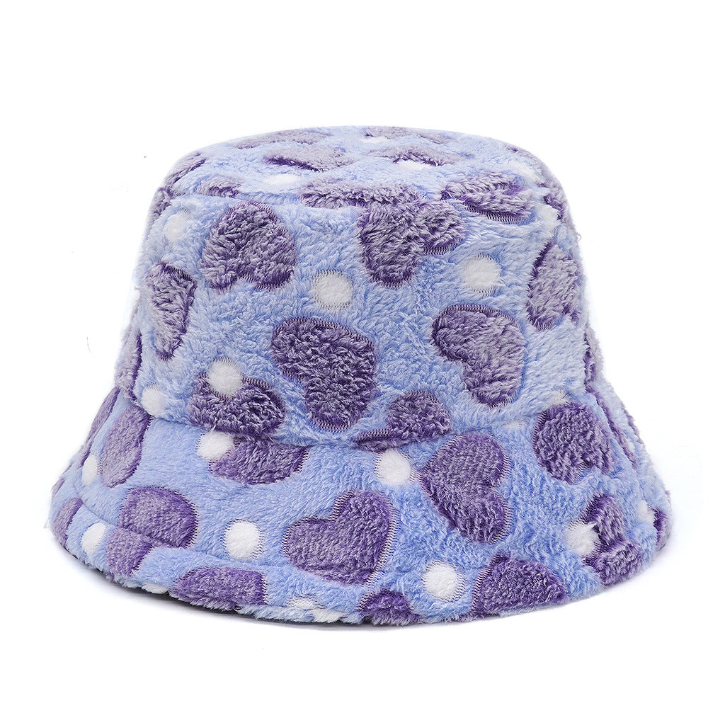 Women's Plush Cartoon Jacquard Bucket Hat