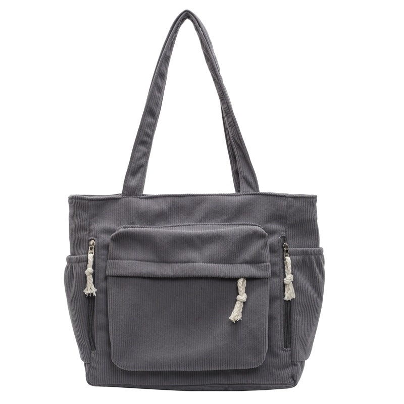 Corduroy Casual Versatile Large Capacity Bag
