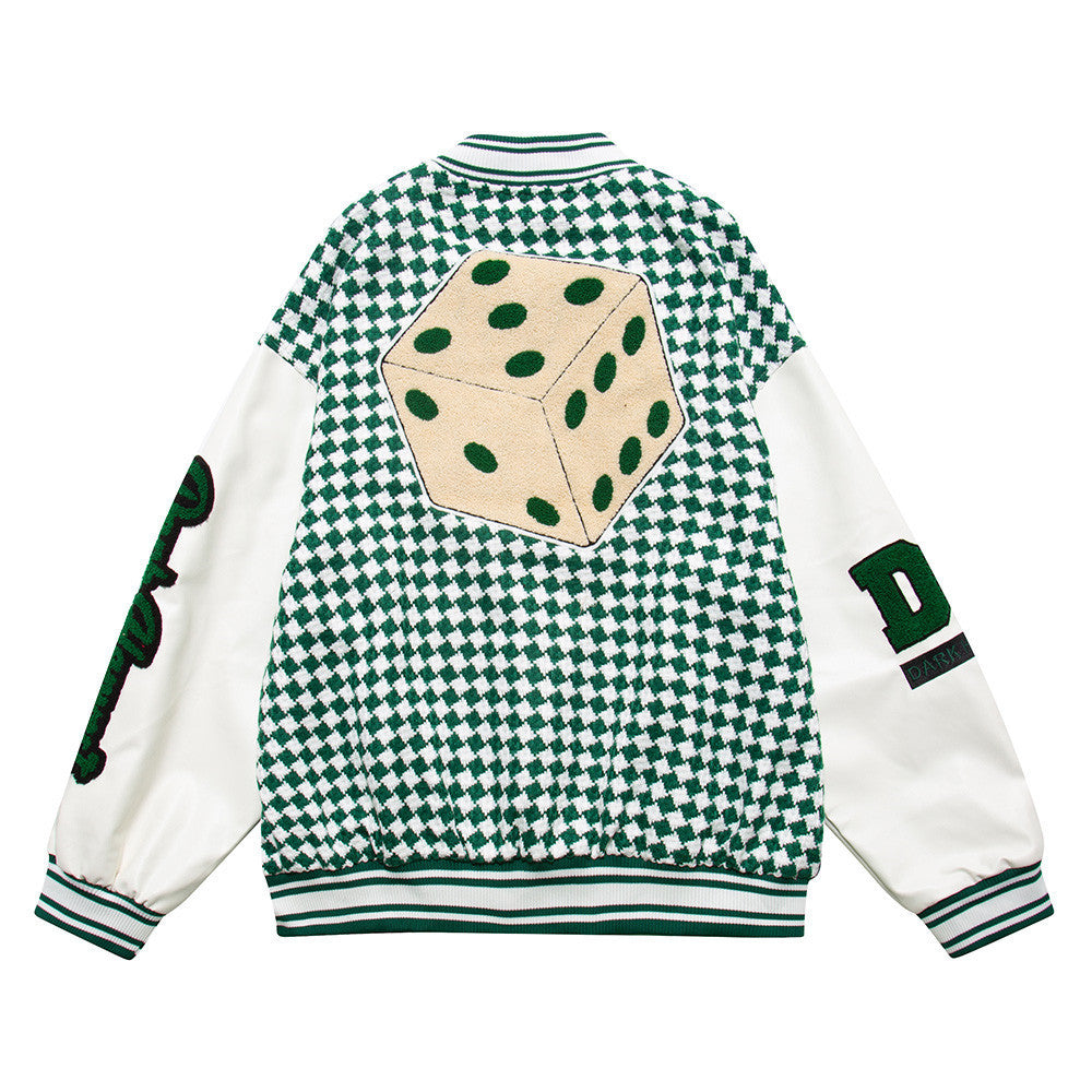 Baseballuniform til mænd med broderet terningemønster