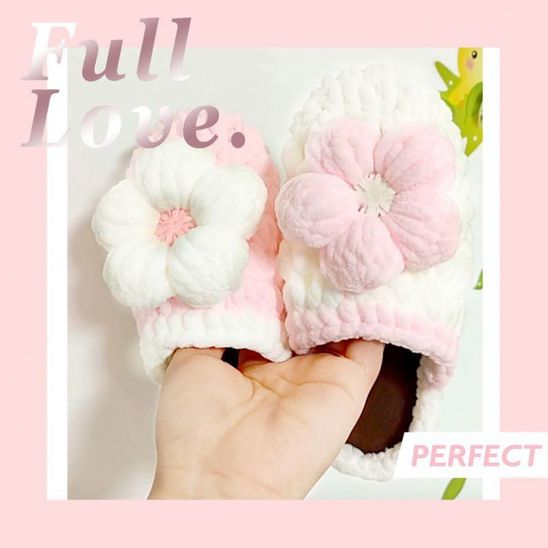 Handmade Hook Shoes New Puff Pattern Woven Slippers Material Package