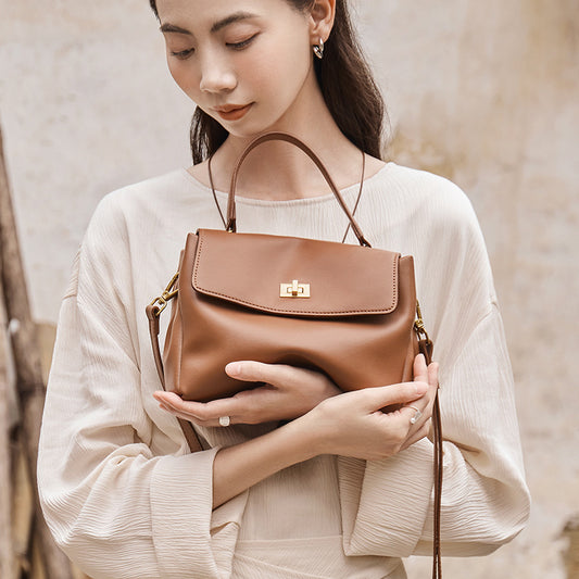 Cowhide Single Shoulder Large Capacity Leather Women's Bag