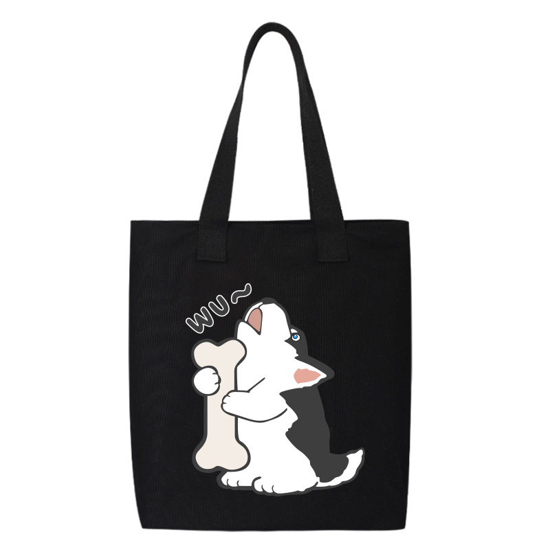 Shiba Inu Male And Female Shoulder Bag Canvas Large Capacity