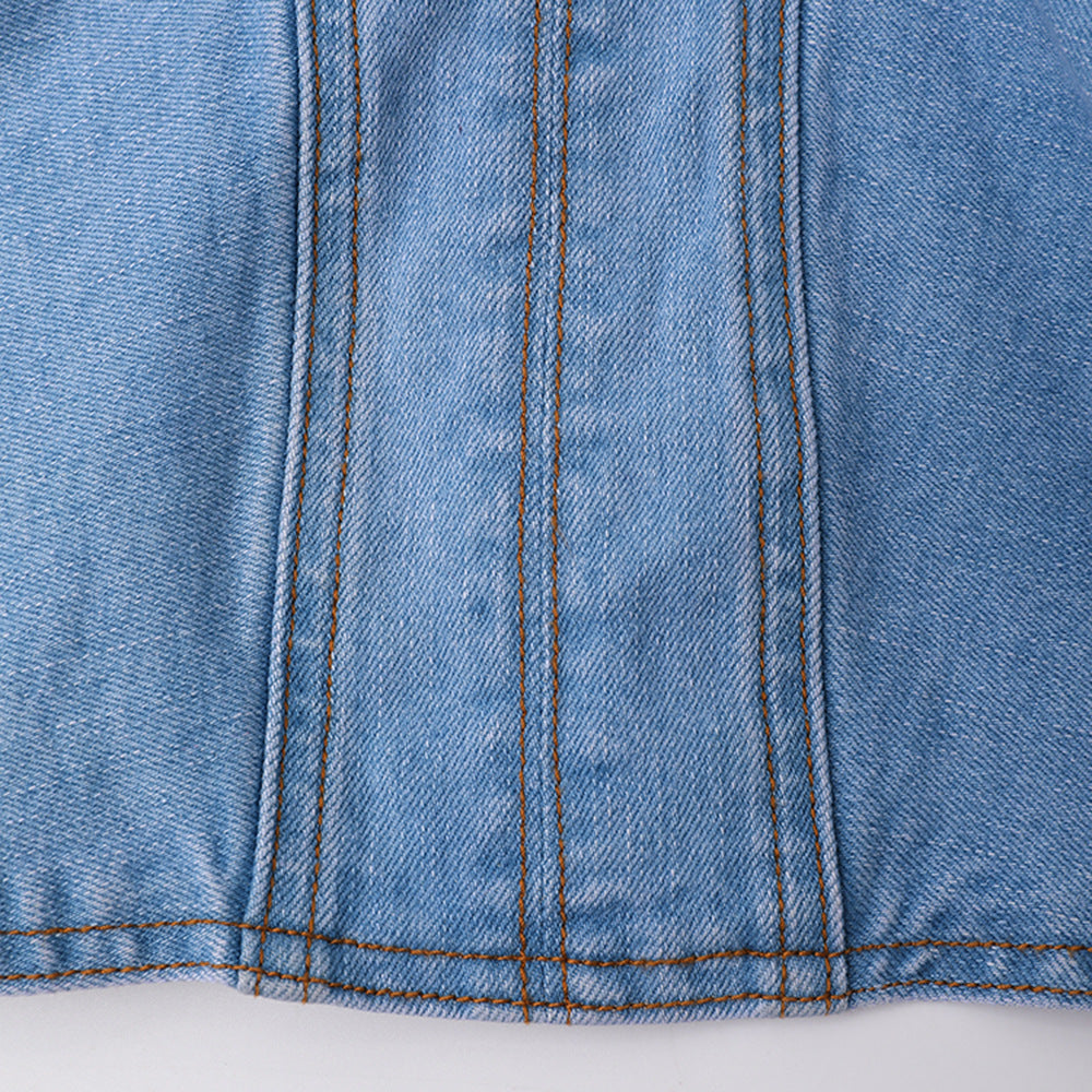 Three-dimensional Ruffled Stitching Denim Skirt