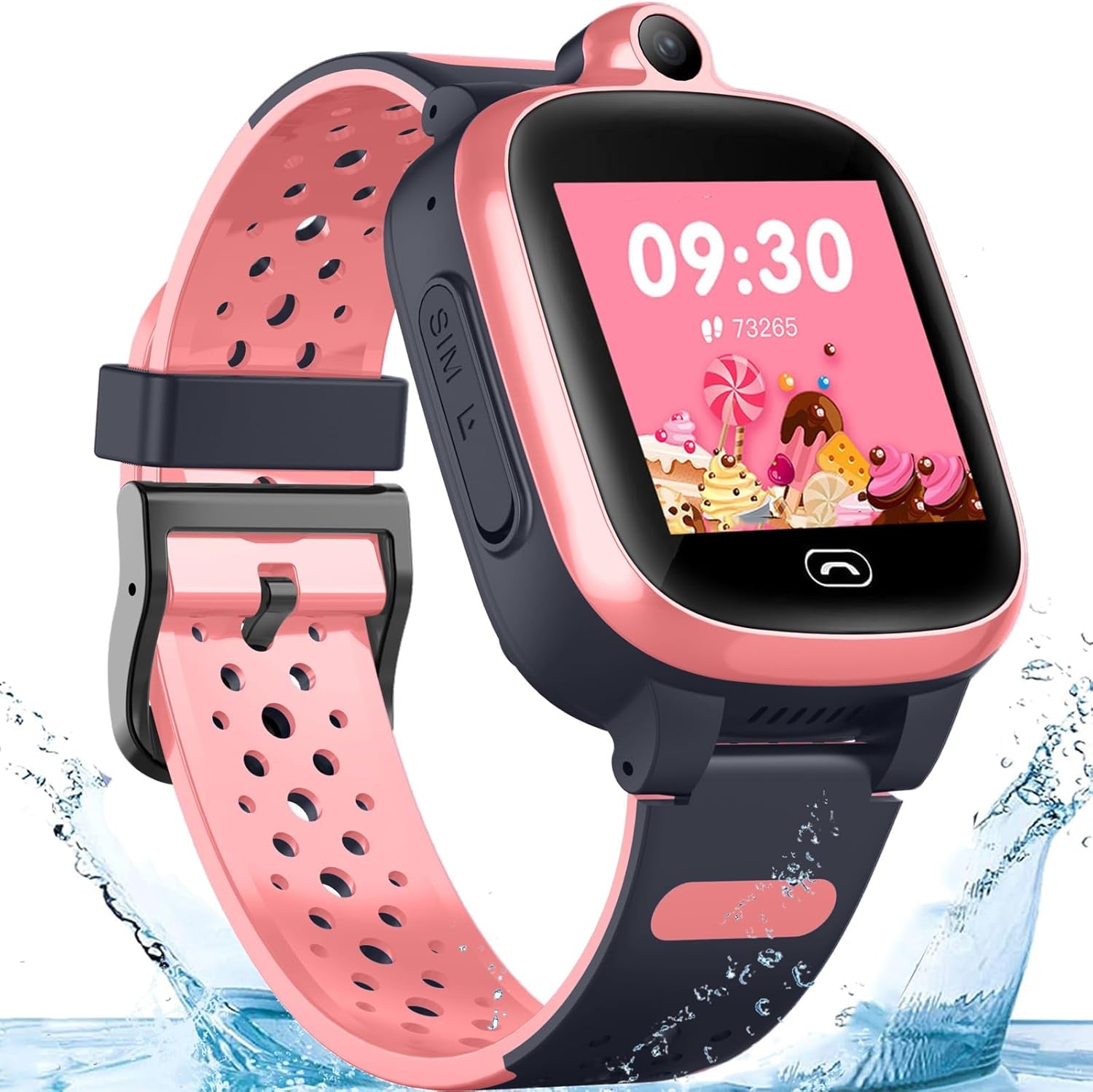 4G GPS Smart Watch Elderly Kid 3-15 Years Old Kids Global Real-Time Tracking Watches Waterproof Cell Phone Watch Child Video Chat Device SOS Alarm Camera Geo-Fence Pedometer Anti-Lost Tracker Locator