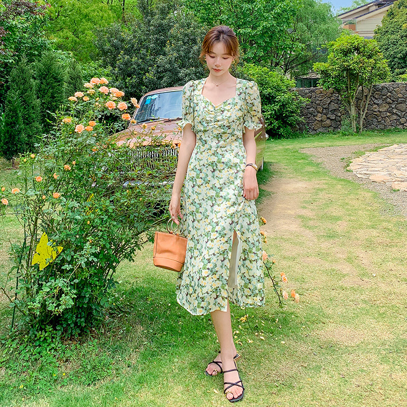 Green Long Dress For Children