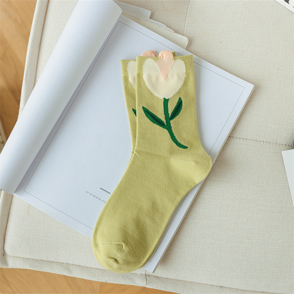 Dadongmen All-match Tulip Pile Socks Cute Stockings