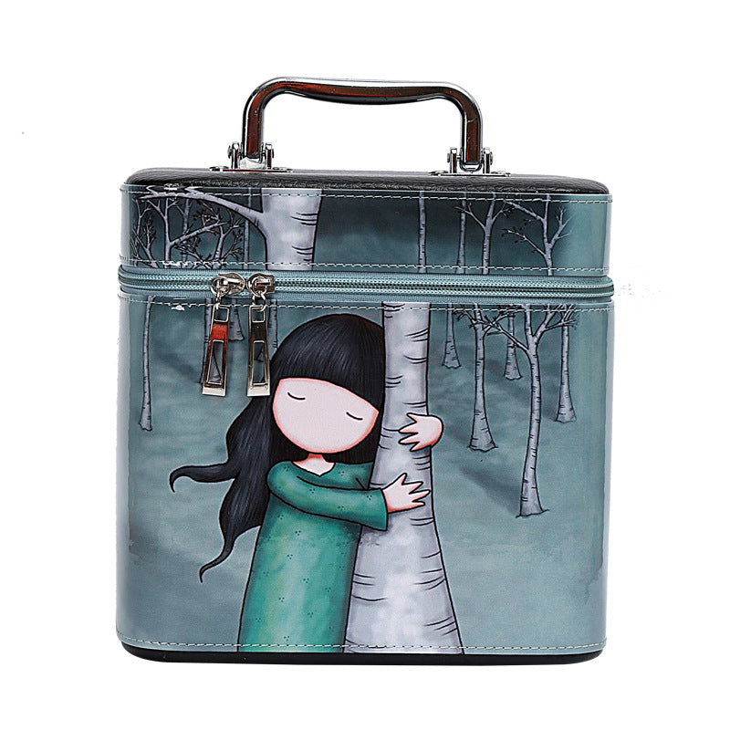 Large Capacity Girl Heart Cosmetic Bag Portable Travel
