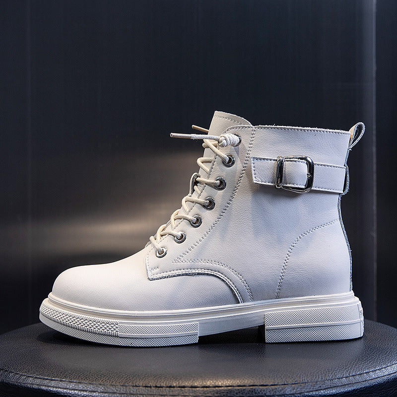All-match Casual Women's Boots In The Tube Thick With Fleece Ankle Boots