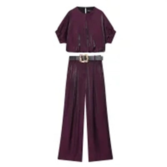 Balloon Top With Belt Slacks Suit