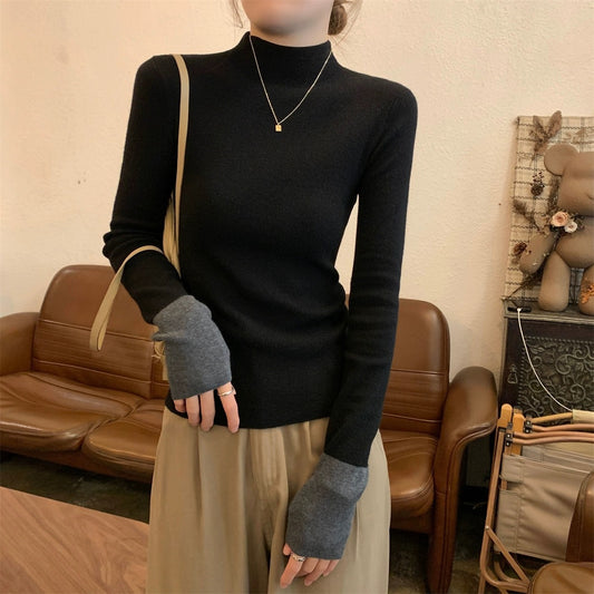 Slim Fit Western Style Slimming Bottoming Shirt Inner Wear Blouse