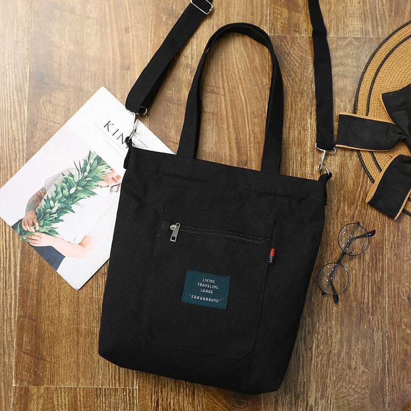 Detachable Strap Literary All Match Canvas Shoulder Bag