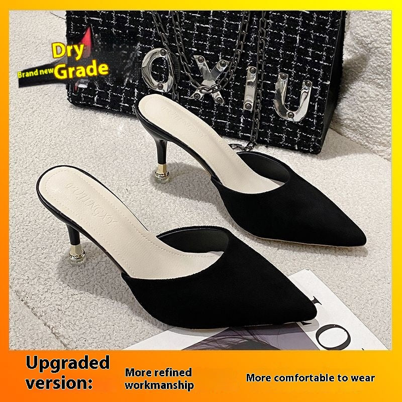 High Heels Women's Stiletto Toe Box Half Slippers