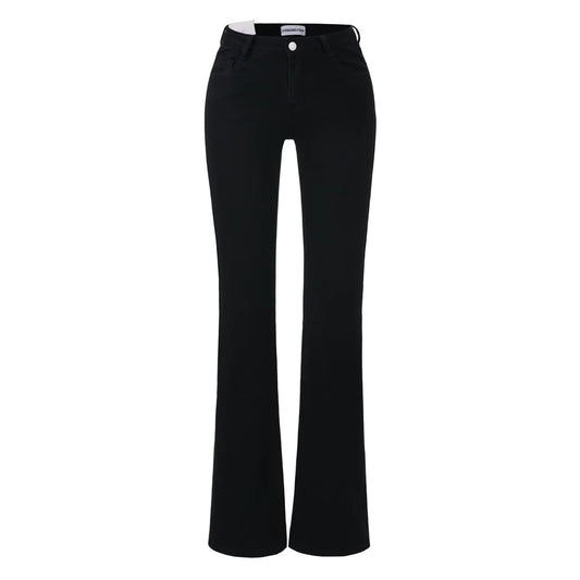 Slim-fit Washed Denim Jeans With Built-in Hip-padding To Elongate The Legs