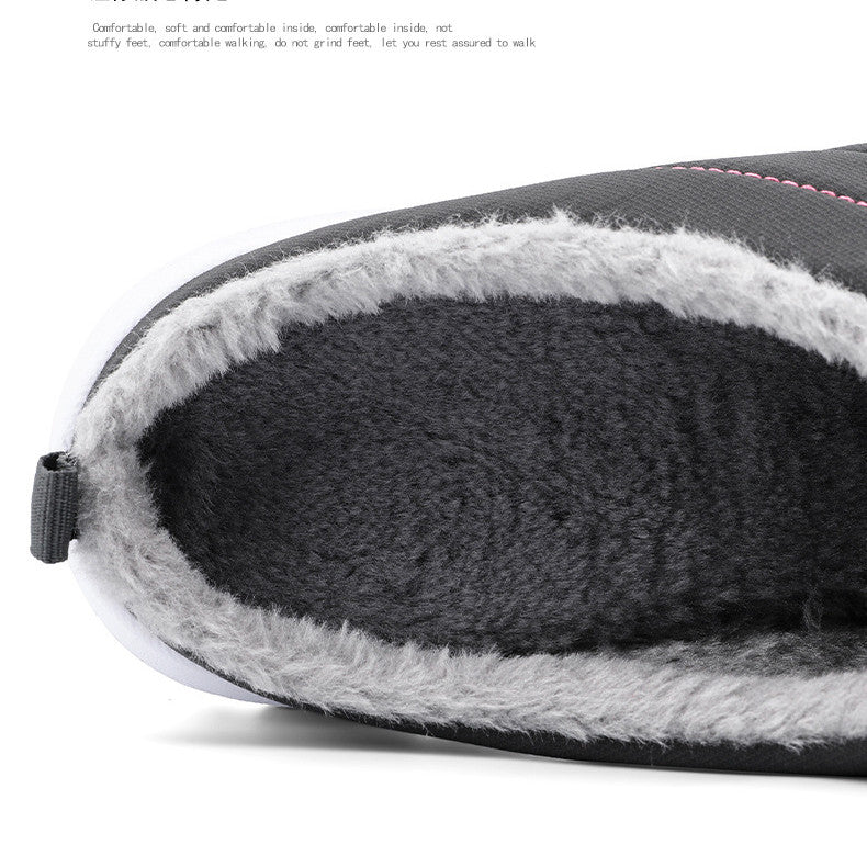 Women's Thickened Add Velvet To Keep Warm Slippers Lazy Shoes