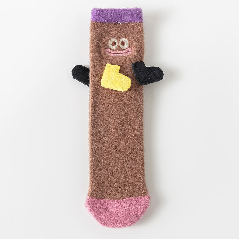 Coral Fleece Fleece Lined Padded Warm Keeping Tube Socks