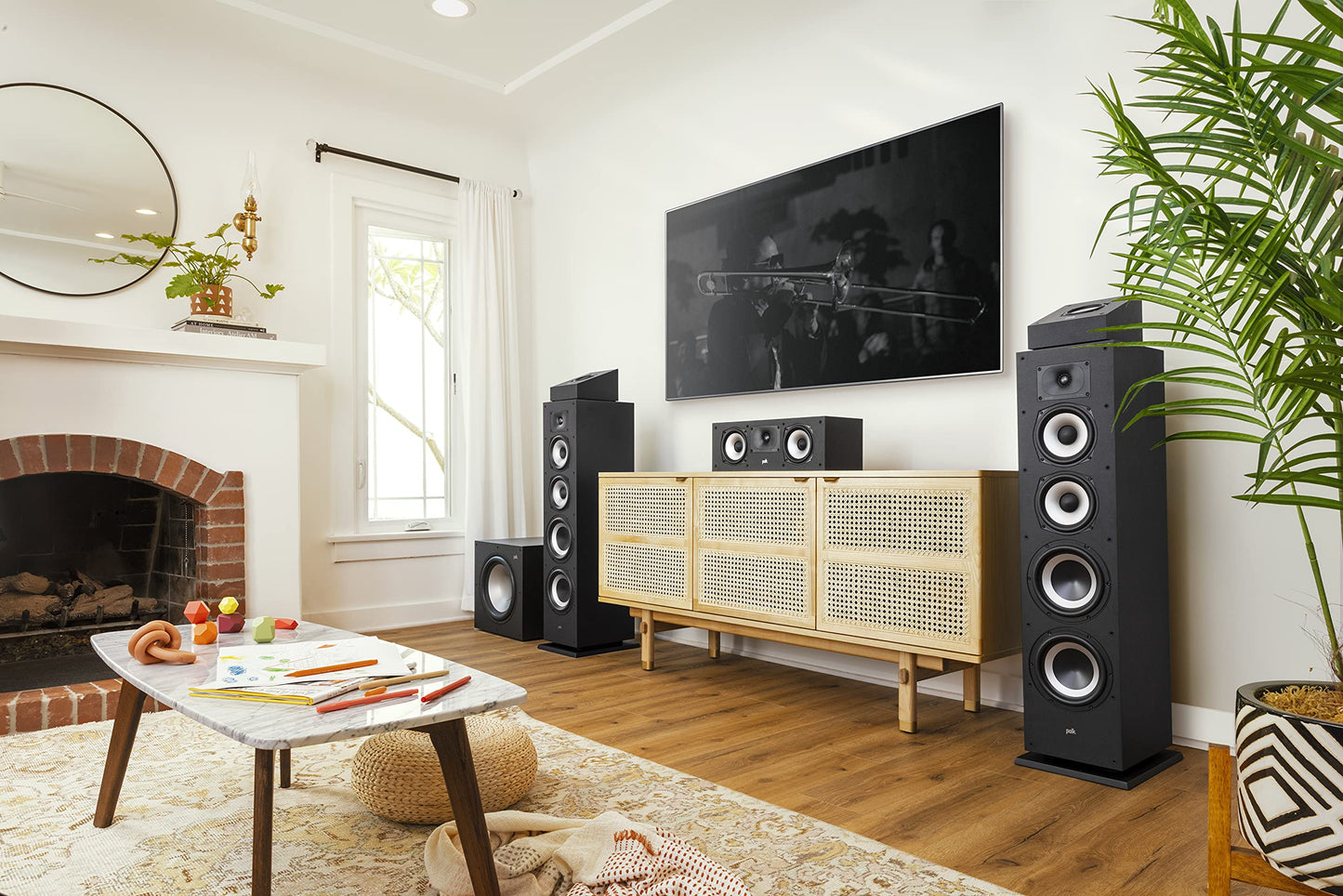 Polk Audio Monitor XT30, Centerhögtalare, Hi-Res-certifierad, kompatibel med Dolby Atmos och DTS:X (styck), svart
