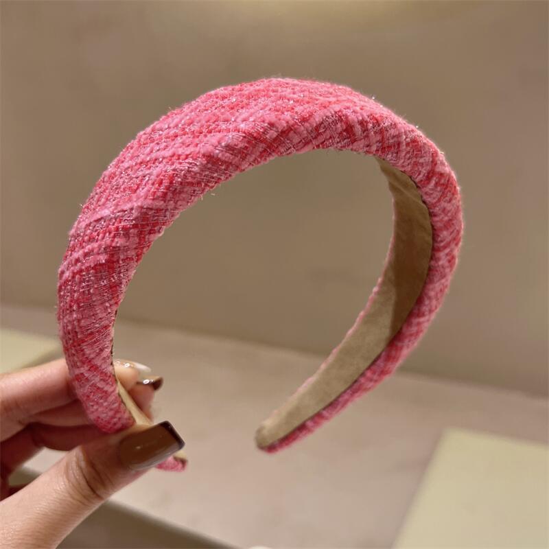 Classic Style Rose Red Sponge High Skull Top Headband