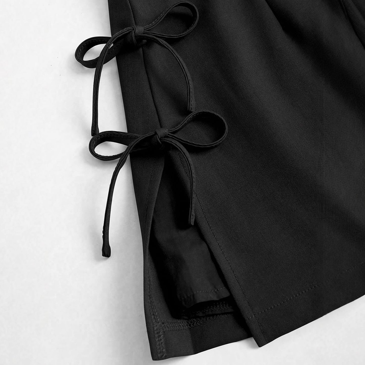 Bow-tied Sexy Slit A-line Mini Skirt